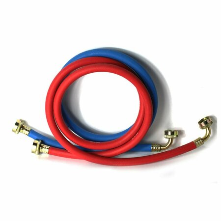 THRIFCO PLUMBING 5ft Reinforced Rubber Washing Machine Hose Set 1 Hot, Red & 1 4402746